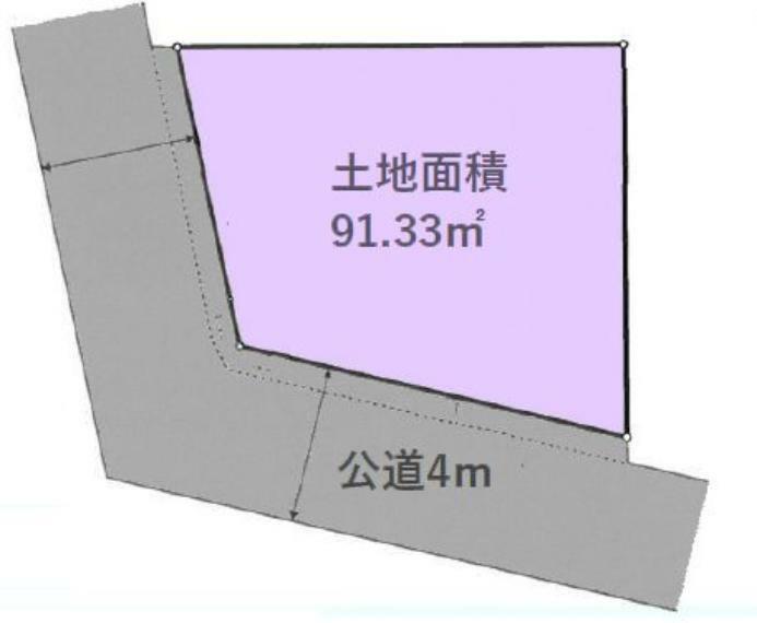 区画図 ■土地面積91.33平米（約27.62坪）！公道4m！