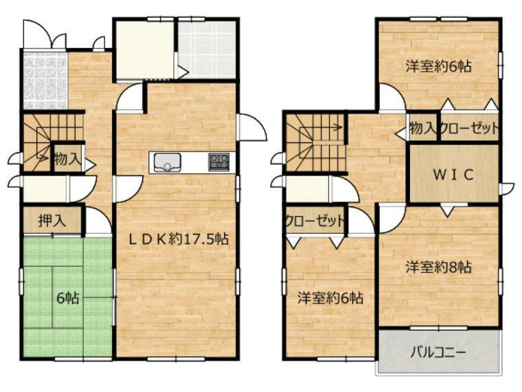 間取り図 間取り図です。使いやすい4LDKの間取り。各居室に収納があります。