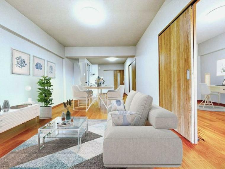 居間・リビング 【リビング】室内の画像は、CG加工により家財等を配置したイメージです。