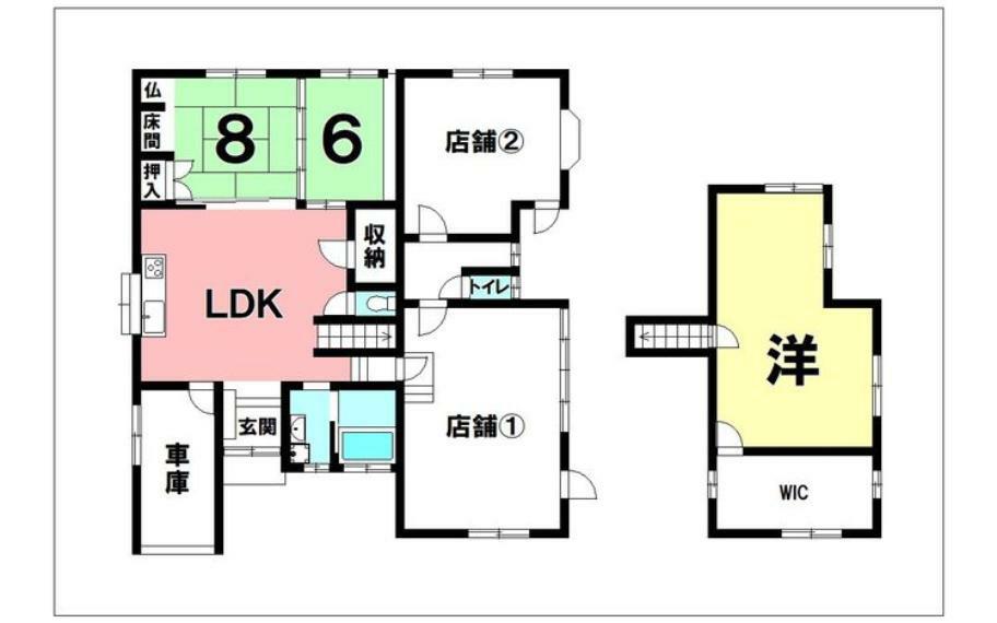 間取り図 3LDK＋店舗付き【建物面積191.37m2（27.88坪）】