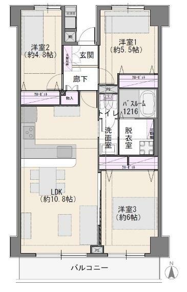 間取り図 【間取り】72.34平米3LDK