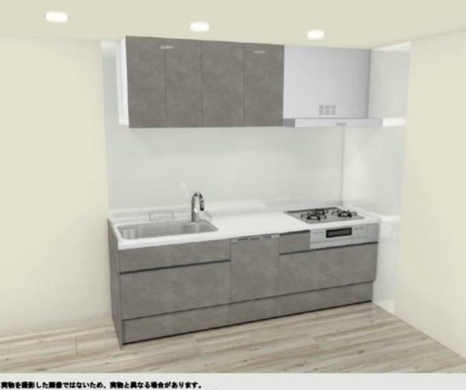 キッチン LIXILのW2100サイズのシステムキッチンです。食洗機、タッチレス水栓付き。