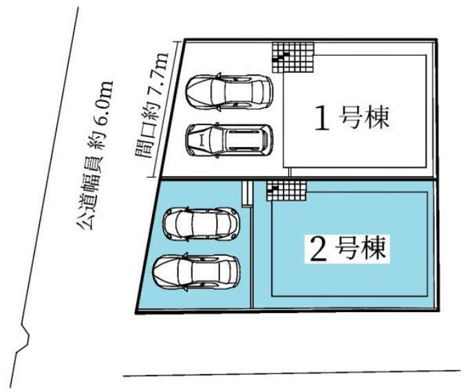 区画図 敷地面積:111.38平米　お車2台駐車可能です（車種による）