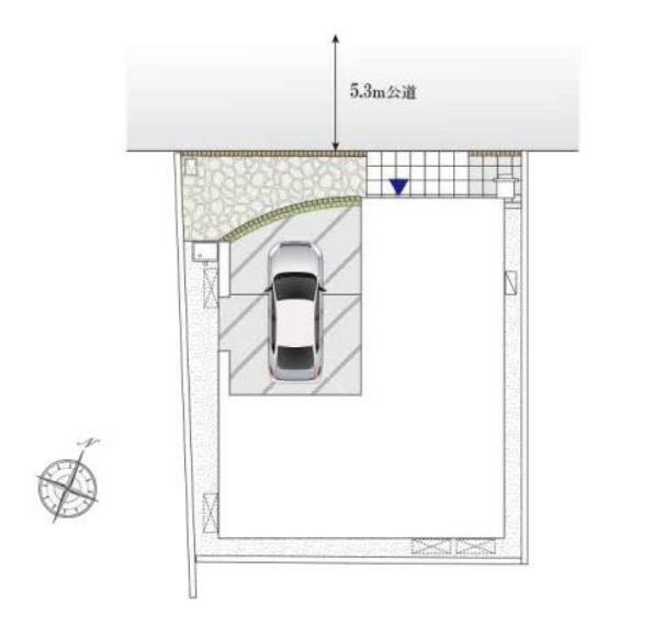 区画図 一戸建てが多い閑静な住宅街。小中学校徒歩10分圏内。スーパー・公園徒歩圏内。子育て世代も安心して暮らせる住環境。