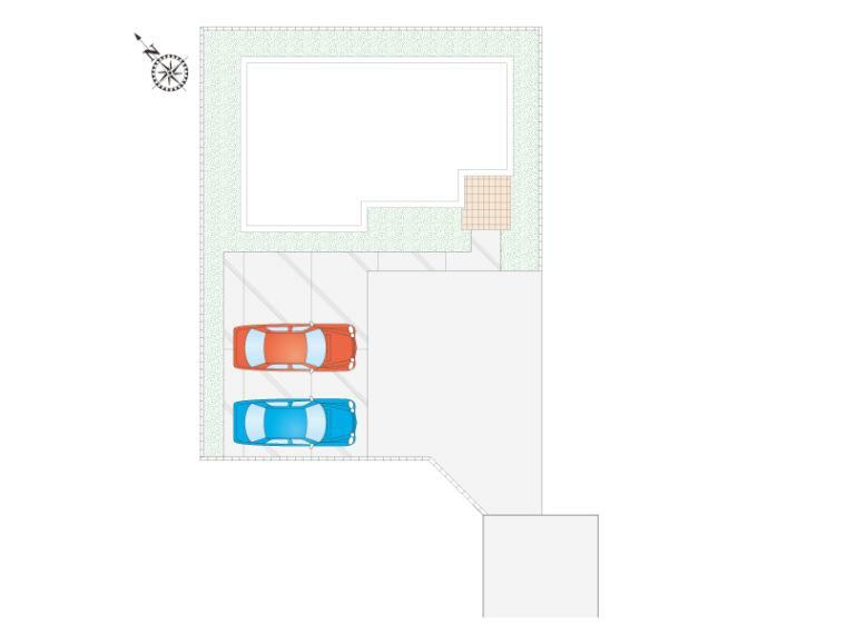 区画図 《1号棟　区画図》駐車は2台可能です。