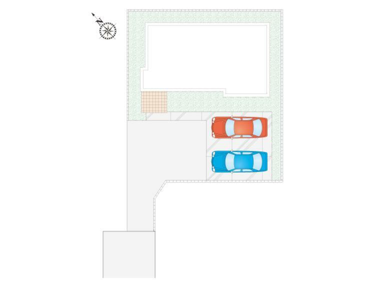 区画図 《2号棟　区画図》駐車は2台可能です。