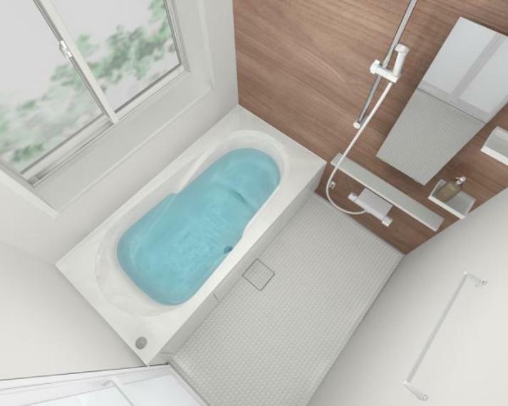 【同仕様写真】浴室はハウステック製の新品のユニットバスに交換します。足を伸ばせる1坪サイズの広々とした浴槽で、1日の疲れをゆっくり癒すことができますよ。