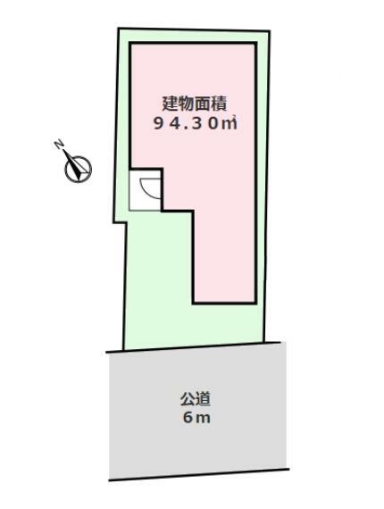 ■前面道路は南西側6m公道で開放感のある立地