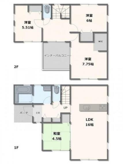 間取り図 1号棟・4SLDK