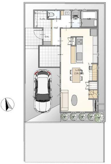 間取り図・図面 ポラスグループ【HaS　casa】建物プラン例1F床面積: 48.75平米（14.71坪