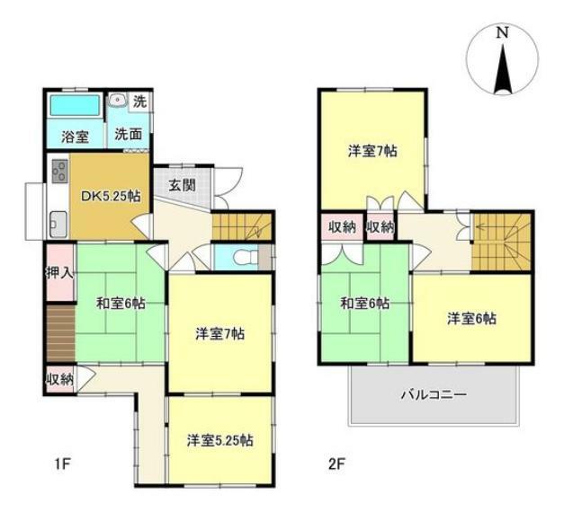 岡山市北区田中(5LDK)の間取り