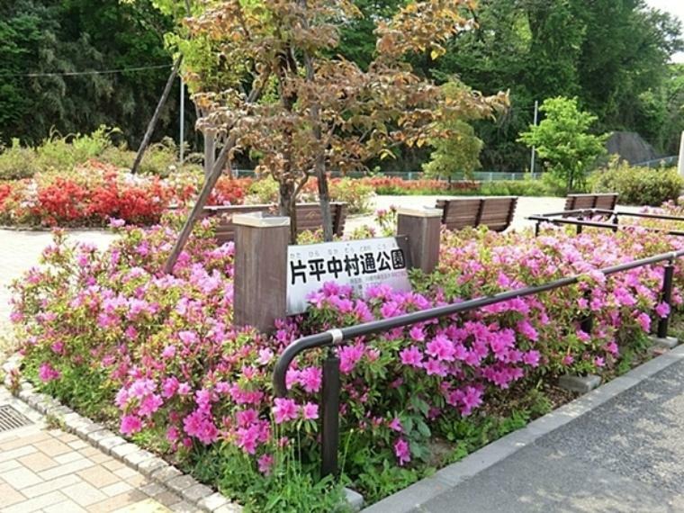 公園 片平中村通公園 2000年以降につくられた新しい公園です。公園の設備にはトイレ,多目的トイレがあります。遊び場には複合遊具があります。