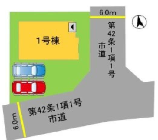 区画図 敷地内に2台駐車可能です。