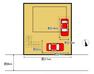 区画図 【区画図】前面道路は約6mあり、スムーズに駐車ができます。シャッター付きのビルトインガレージとカースペースに普通車2台駐車可能です。