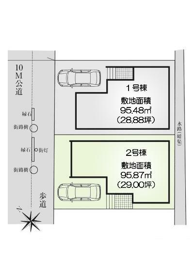 区画図 2号棟:東武東上線「上福岡」駅まで徒歩9分！