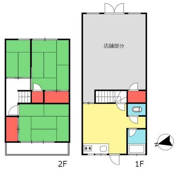 間取り図 2階が居住スペースとなっております。