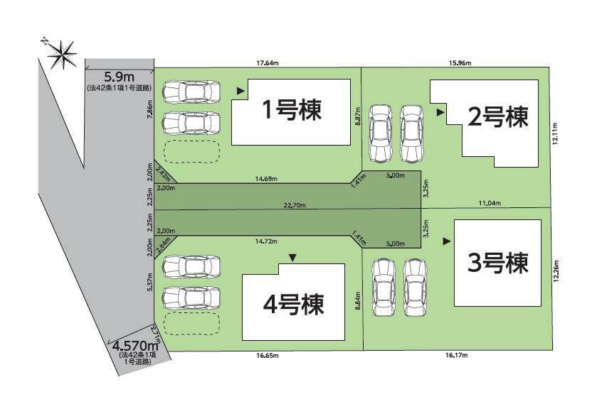【区画図】駐車3台可能！