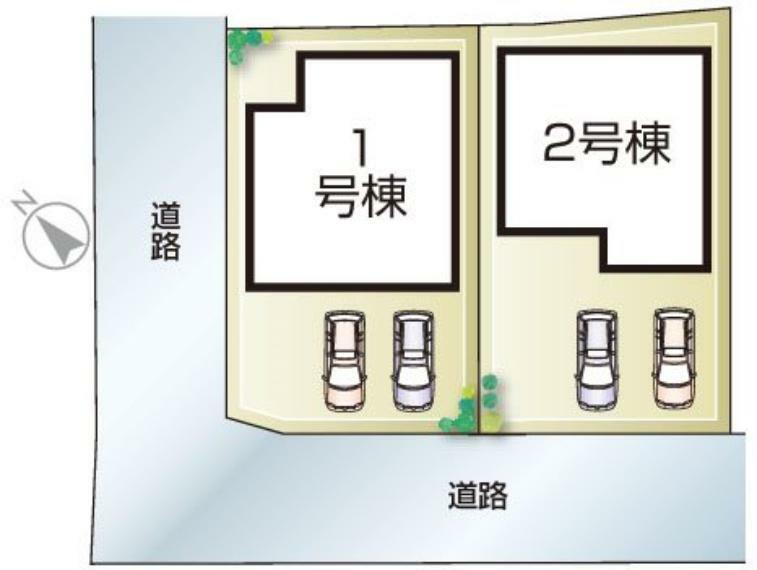 区画図 高砂市伊保3丁目　全2邸　1号棟　区画図