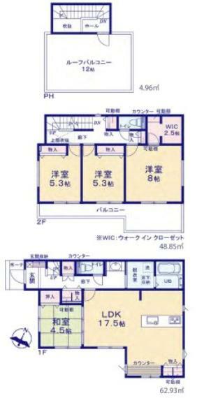 間取り図 新築戸建の3LDKは、人気の間取りとなるため、数多くの物件を取り揃えています。広いリビングルームは、家族だけでなく、知人を呼んでの食事会にも対応可能です。3部屋あるので、子供部屋にすることも可能です。