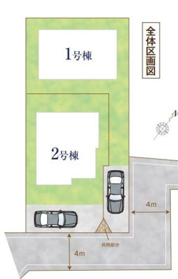 区画図 「世田谷区喜多見9丁目」ロフトの有る新築分譲2階建て！　住宅性能評価書W取得です！