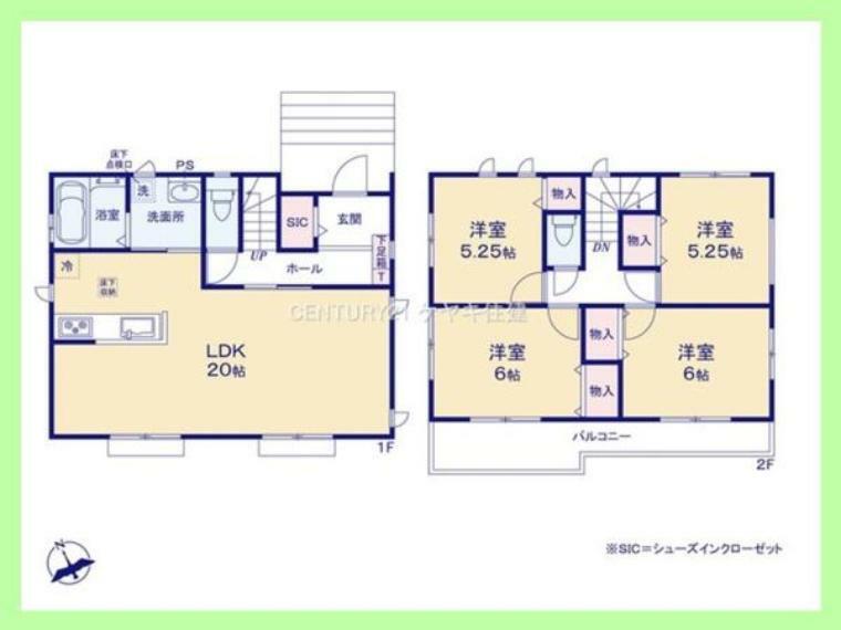 間取り図 4LDK。土地144.91平米（43.83坪）建物99.38平米（30.06坪）。 家族が集い、寛ぐ暮らしの空間。将来に渡って住みやすく、プランニングを重ねて設計された間取り。