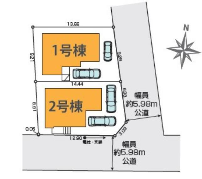 区画図 2号棟:配置図です。