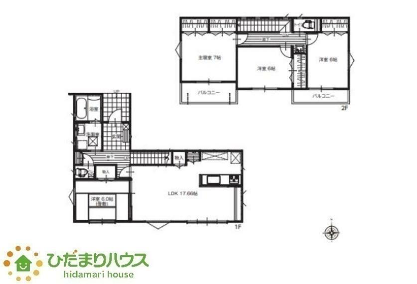 間取り図 コミュニケーションの取りやすい対面キッチン