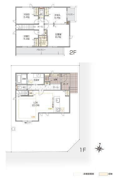 間取り図 C棟　敷地面積:150.13平米（45.41坪）、延床面積:110.74平米（33.49坪）、販売価格:未定