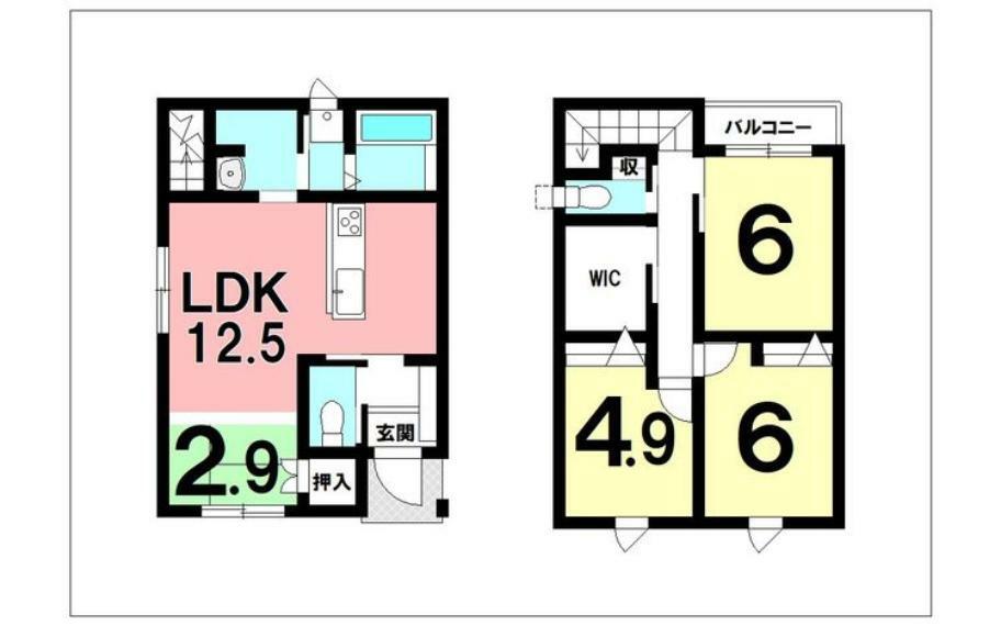 間取り図 3LDK＋ウォークインクローゼット、オール電化【建物面積80.75m2（24.42坪）】