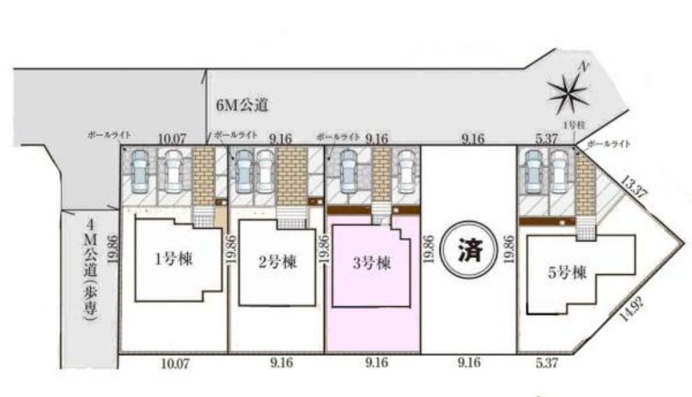 区画図 カースペースは2台付き！セカンドカー持ちの方や急な来客時にも安心ですね。 物件探しのご条件・ご要望などありましたら、何なりと弊社スタッフまでお申し付けください！