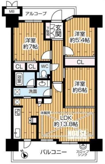 間取り図 間取り:3LDK