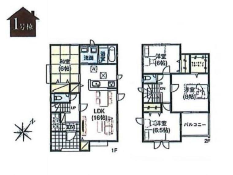 間取り図 1号棟　間取り図です。