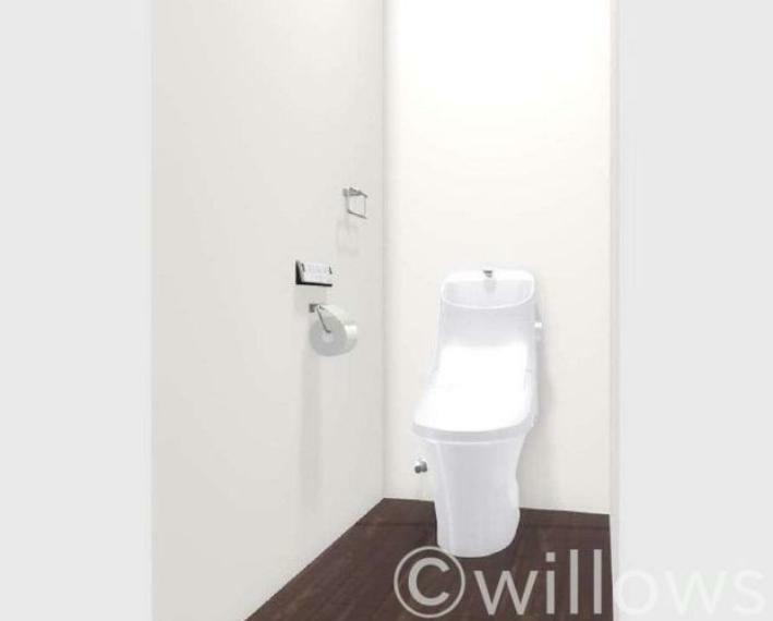トイレ プライベートスペースは飾らずシンプルに。シンプルな空間だからこそ、ご自身で装飾することでアクセントを与えることも可能です。