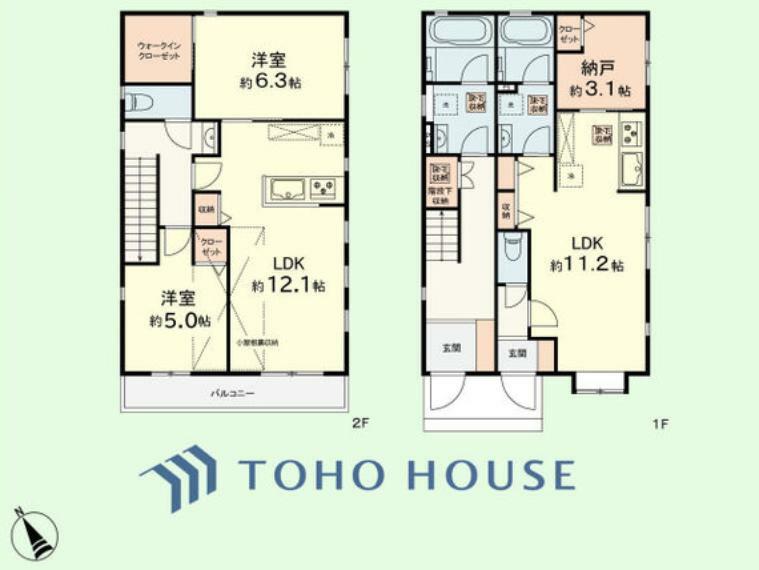 間取り図 2LDK＋SLDK、屋根裏収納　土地面積132.19平米、建物面積104.12平米