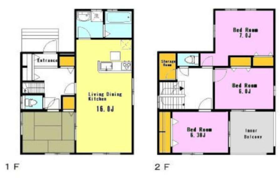 間取り図 全居室6帖以上ゆとりある間取り ～全居室に収納あり ～納戸もあり ～新しいお住まいもすっきり片付きますね