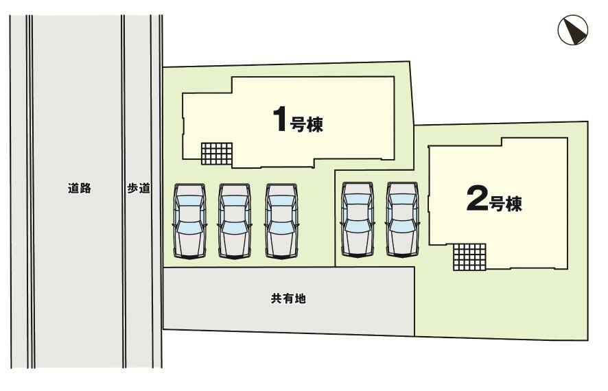 区画図 【区画図】駐車3台対応。