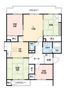 2面バルコニーは広々＾＾ お部屋は和室と洋室が2部屋あり、お子様のお部屋も用意出来ます。