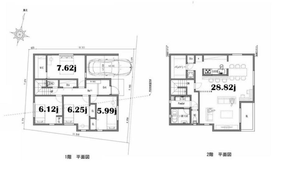 参考プラン間取り図 参考プラン（2階建て）延床面積:145.37平米参考参考価格:3190万円※参考プラン洋室と記載の居室に関して、建築基準法上では一部「納戸」扱いとなる可能性がございます。