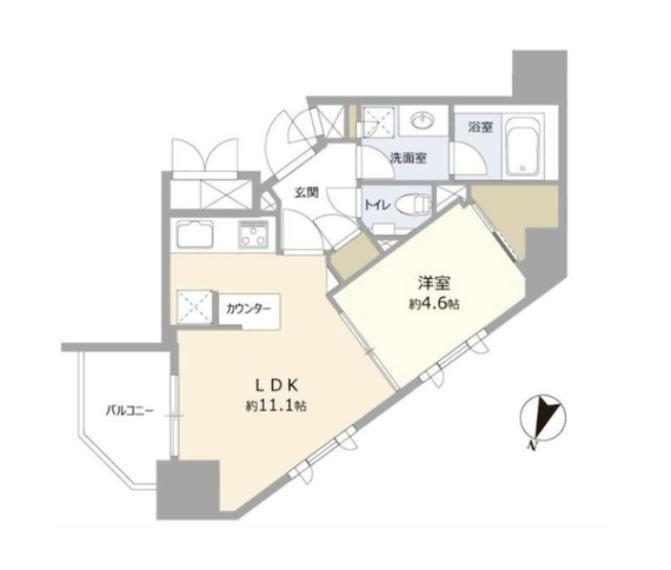 間取り図 2面採光の1LDK！収納力のあるWICやSIC有設備充実です！ペット飼育可能