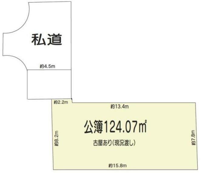 区画図 価格:980万円　土地面積:124.07平米