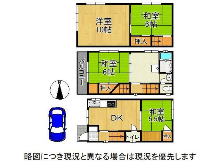 間取り図 ゆったり設計の4DK！各居室に収納スペースを確保しています。居住空間を広々と使用して頂けます。