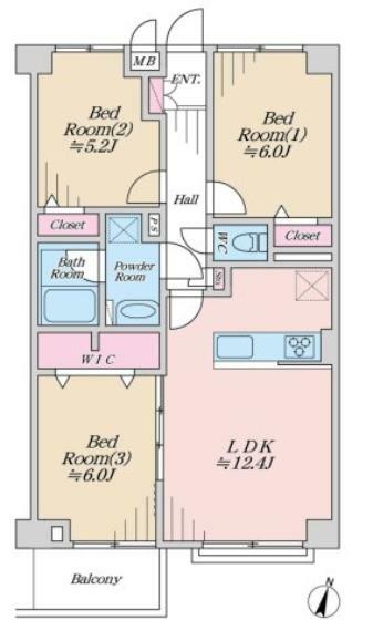 間取り図 中古マンションの3LDKは、経済的で、一般的な広さがあり、夫婦又は3人家族によいです。リビングルームでは、食事会を楽しむスペースがあることや、部屋の用途は、寝室や子供部屋を設けることも可能です。
