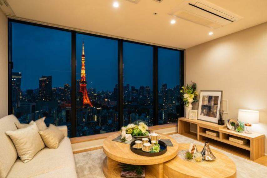 眺望 リビングからの眺望　東京タワーを望む