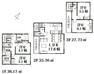 間取り図 LDK17.8帖のゆったりリビング！全居室クローゼット付の住みやすい3階建て3LDK。ホール収納が付いているのも嬉しいポイント。