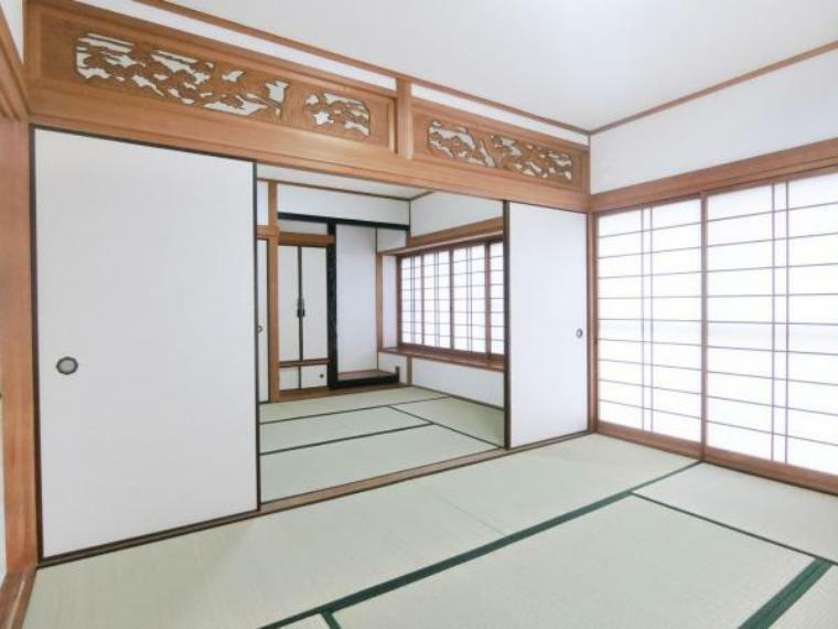 1階60.帖＋6.0帖の和室は続き間になっていて広く使用できます。
