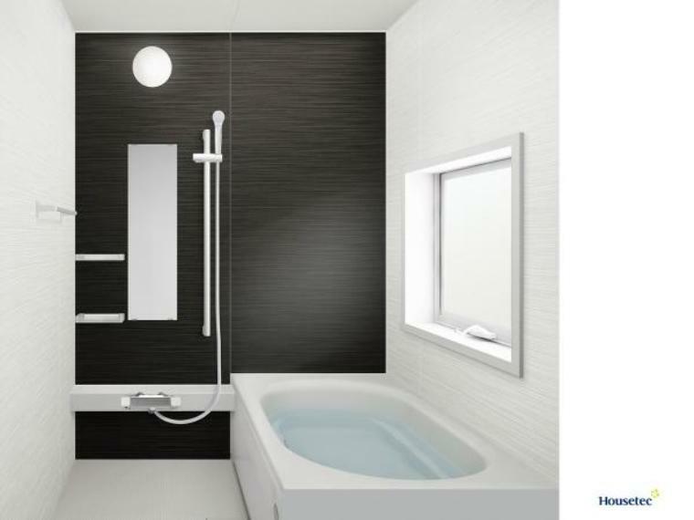 浴室 【リフォーム中/ユニットバス】浴室はハウステック製の新品のユニットバスに交換します。浴槽には滑り止めの凹凸があり、床は濡れた状態でも滑りにくい加工がされている安心設計です。