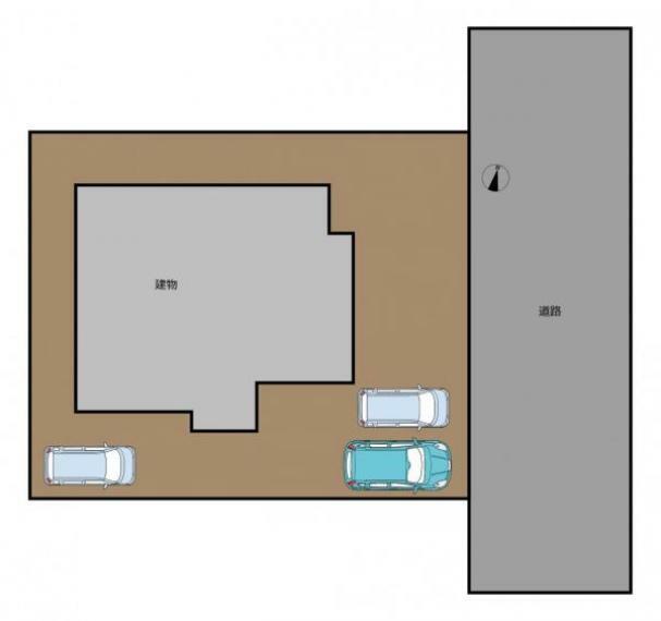 区画図 【現況販売】区画図です。駐車は車種によりますが、3台以上駐車可能です。