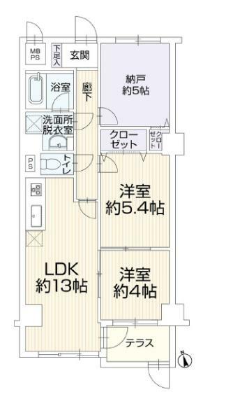 レクセル湘南平塚　209(2LDK) 2階の間取り