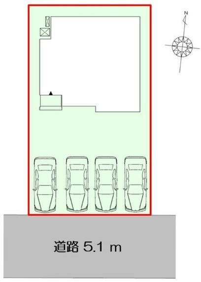 区画図 並列4台駐車可能！