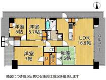 3面バルコニーの開放感ある角部屋です